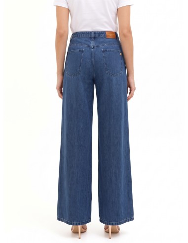 Jeans Wide Leg com Maxi Pregas Rinascimento