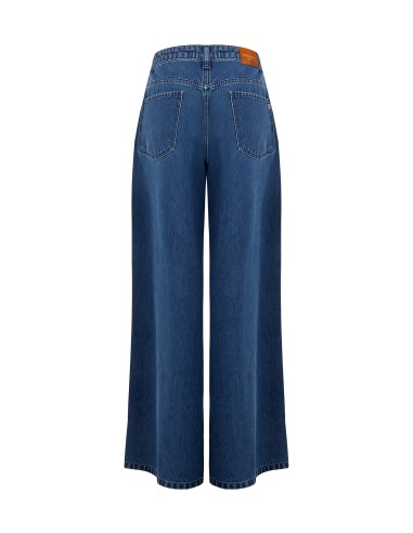 Jeans Wide Leg com Maxi Pregas Rinascimento
