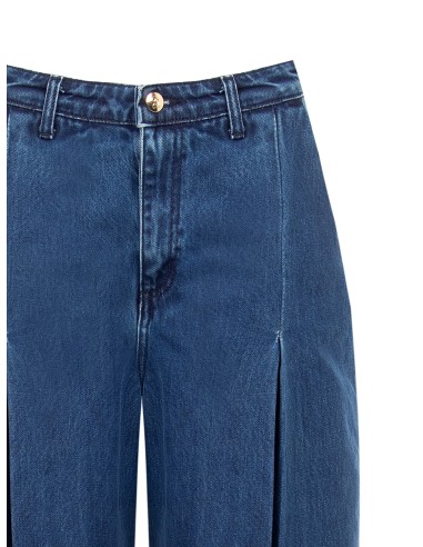 Jeans Wide Leg com pregas maxi Rinascimento