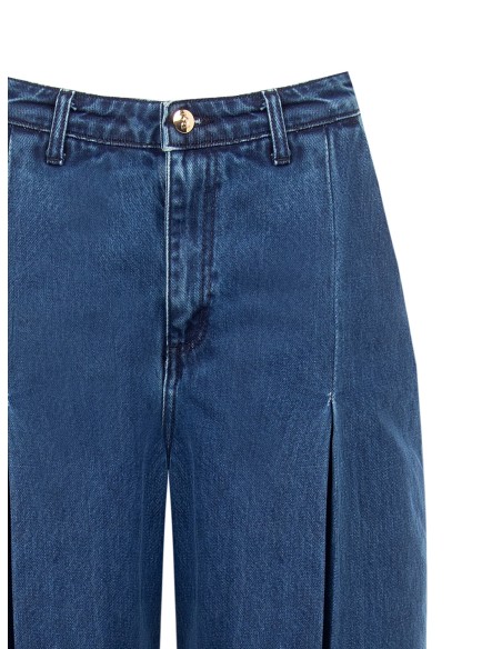 Jeans Wide Leg com pregas maxi Rinascimento