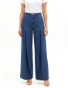Jeans Wide Leg com Maxi Pregas Rinascimento