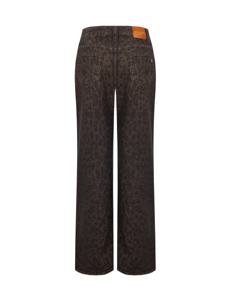 Jeans Wide Leg Elásticos e Manchados Rinascimento