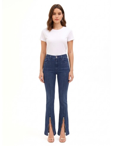 Jeans skinny de cintura subida, elásticos, com fechos à frente Rinascimento