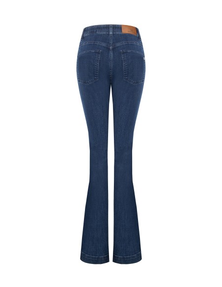 Jeans skinny evasé elásticos com fechos de correr frontais Rinascimento
