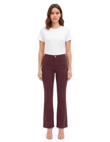 Jeans flare elásticos com bainhas de corte vivo Rinascimento