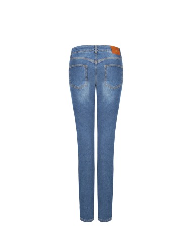 Jeans de corte direito elásticos com lavagem média Rinascimento