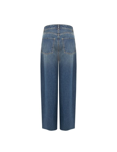 Jeans Wide Leg com tachas e cristais nas laterais Rinascimento