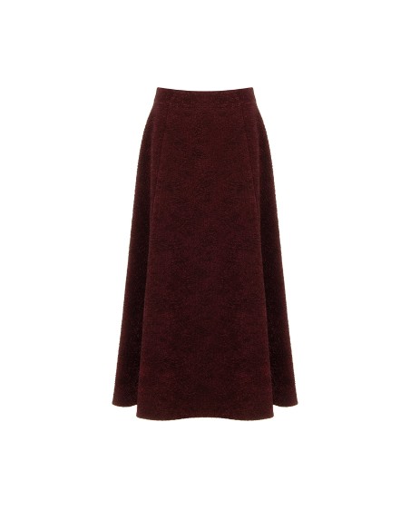 Saia comprida evasé em jacquard gofrado com lurex Rinascimento