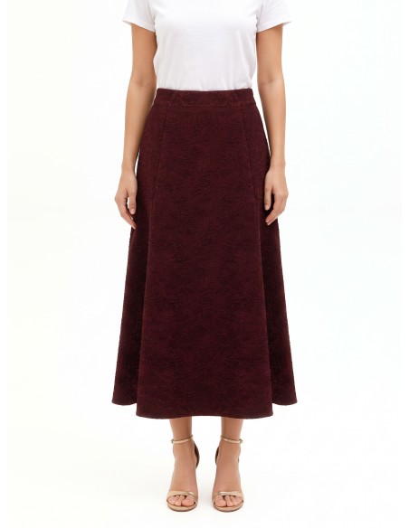 Saia Comprida Evasé em Jacquard Gofrado com Lurex Rinascimento