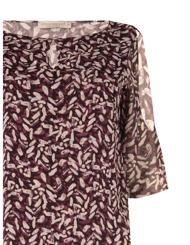 Blusa Curvy Fluida em Georgette com Decote em Gota, Ombros Descobertos e Detalhes em Lurex Rinascimento Curvy