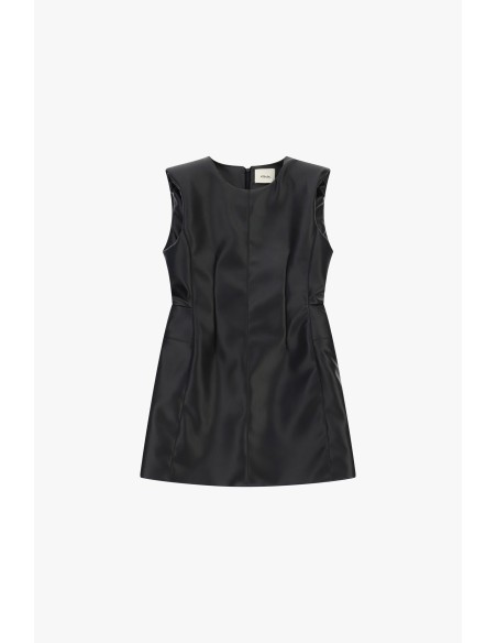 Vestido curto sem mangas com costuras modeladas Dixie