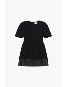 Vestido curto com mangas curtas e bainha em contraste Dixie