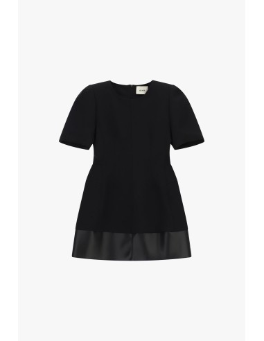 Vestido curto com mangas curtas e bainha em contraste Dixie
