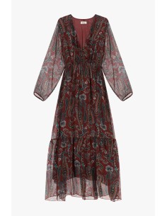 Vestido comprido com estampado paisley e mangas largas Dixie 2