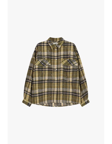 Camisa aos quadrados com bolsos e detalhes brilhantes Dixie