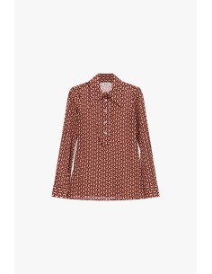 Camisa com padrão geométrico e botões frontais Dixie