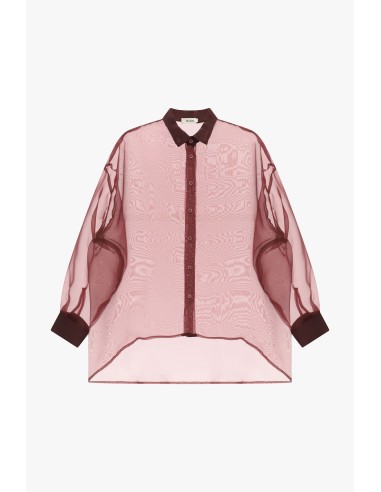 Camisa oversized transparente com mangas amplas Dixie