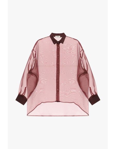 Camisa oversized transparente com mangas amplas Dixie