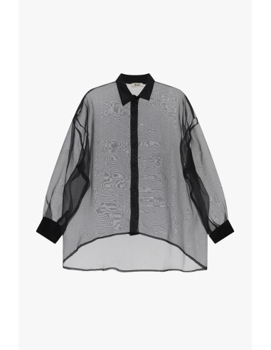 Camisa oversize transparente com mangas amplas Dixie