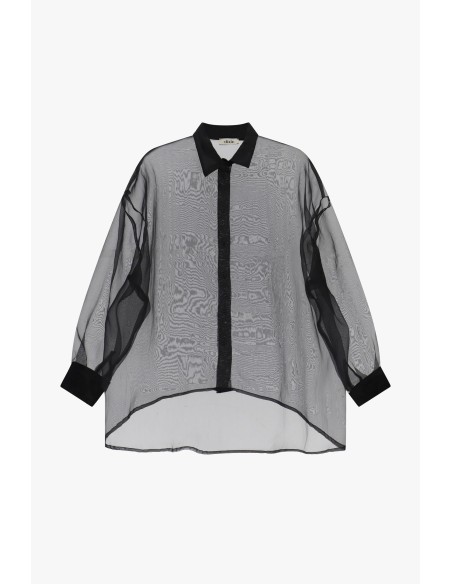Camisa oversize transparente com mangas amplas Dixie