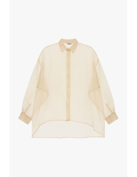 Camisa oversize transparente com mangas largas Dixie