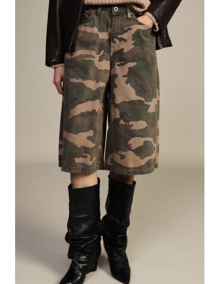 Bermudas estampadas de cinco bolsos, corte amplo Dixie