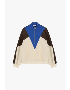 Sweatshirt sem capuz com fecho e detalhes geométricos Dixie