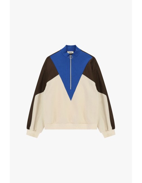 Sweatshirt sem capuz com fecho e detalhes geométricos Dixie