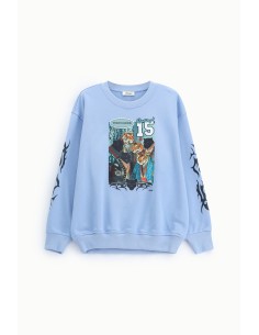Sweatshirt de gola redonda com estampado gráfico e detalhes tribais Dixie
