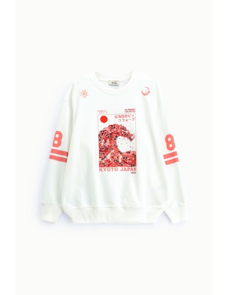 Sweatshirt de gola redonda com estampado Kyoto e detalhes gráficos Dixie