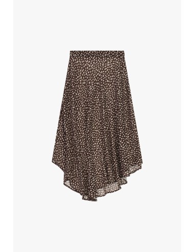 Saia midi com estampado de bolinhas e bainha assimétrica Dixie