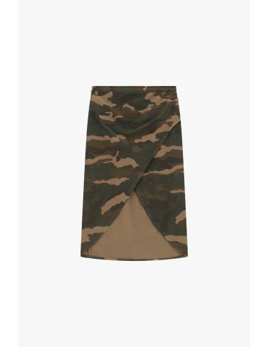 Saia envelope estampada camuflada de comprimento médio Dixie