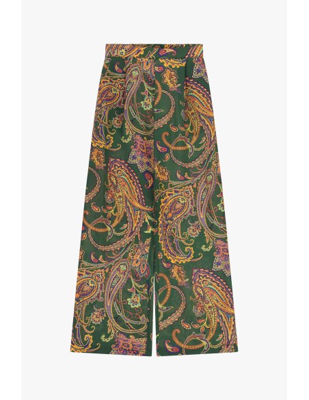 Calças Palazzo com padrão Paisley de cintura subida Dixie