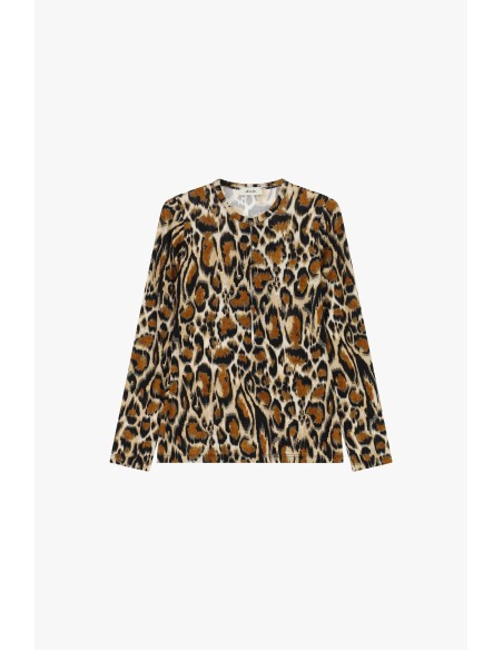 T-shirt de manga comprida com padrão animalier Dixie