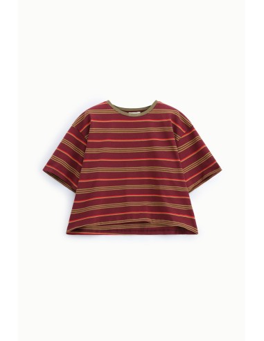 T-shirt às riscas de corte solto com gola redonda Dixie