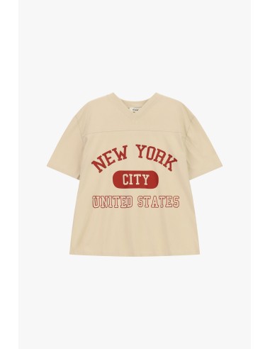 T-shirt de gola redonda com estampado de Nova Iorque e inscrição Dixie