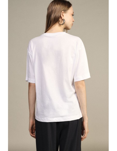 T-Shirt de decote redondo com estampado de coração e frase Dixie