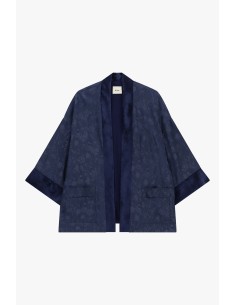 Casaco Duster Amplo em Jacquard com Acabamentos em Contraste Dixie 2