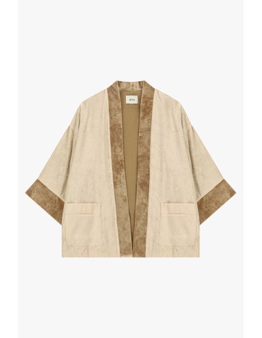 Casaco Duster Amplo em Jacquard com Contornos em Contraste Dixie