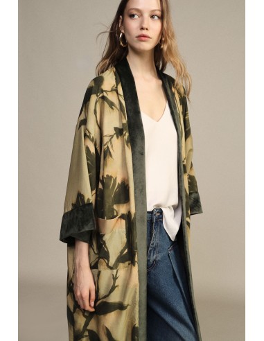 Casaco Duster com padrão floral e bolsos frontais Dixie