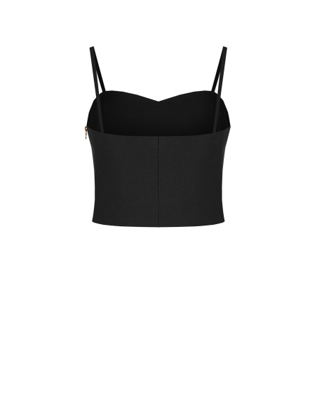 Top curto estilo bustier em tecido técnico Rinascimento