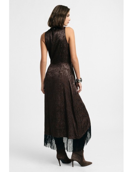 Vestido Comprido Sem Mangas Com Franjas Please