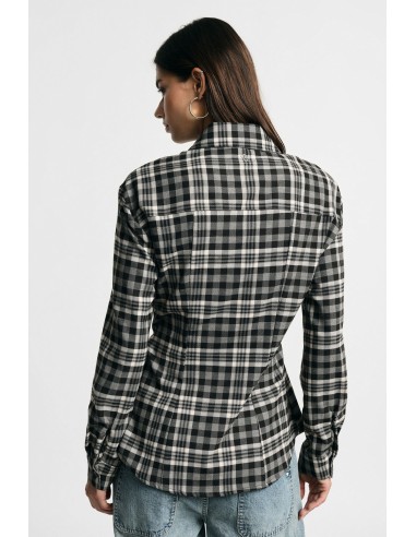 Camisa com padrão axadrezado e cordões laterais Please