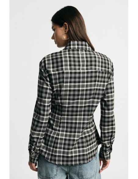 Camisa com padrão axadrezado e cordões laterais Please