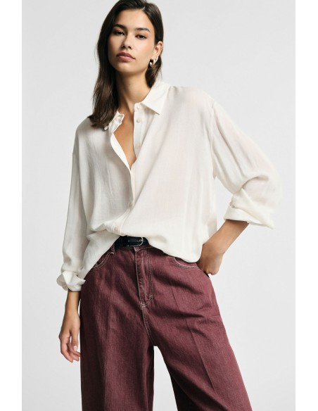 Camisa de corte regular com gola clássica Please