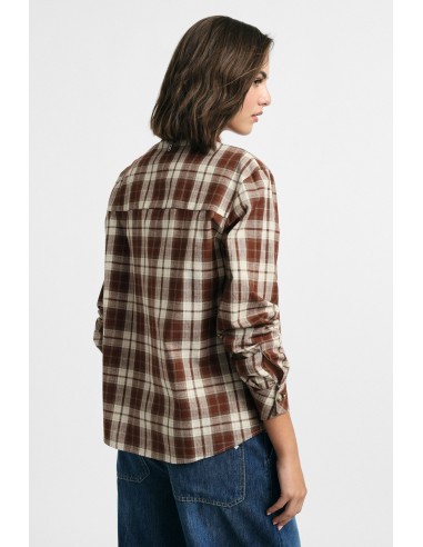 Camisa aos quadrados com fecho assimétrico Please