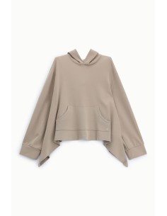 Sweatshirt com capuz e bainha assimétrica Please 2
