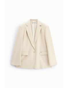 Blazer de corte regular com bolsos de aba e riscas finas Please 2