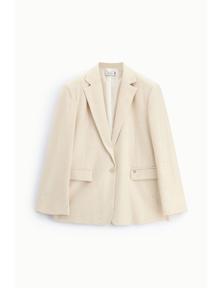 Blazer de corte regular com bolsos de aba e riscas finas Please