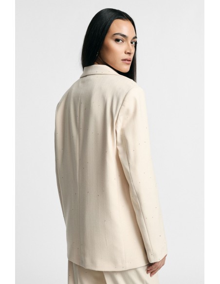 Blazer de corte regular com bolsos de aba e riscas finas Please